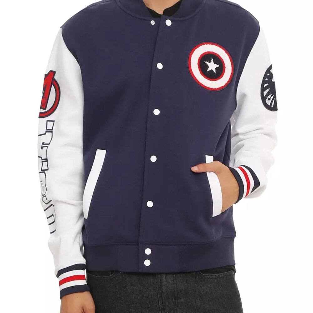 XL Hot Topic Marvel Captain America Varsity Jacket